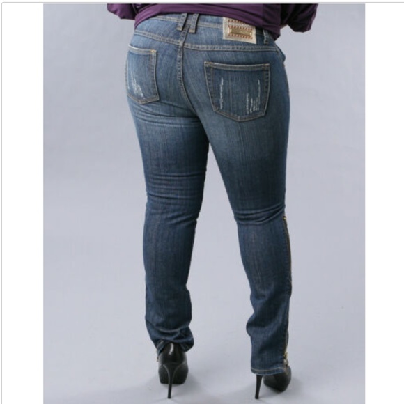 NEW  Baby Phat Side Zipper Down On Leg Jeans 16 - Picture 4 of 17